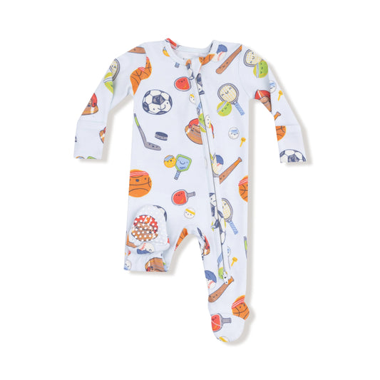 2 Way Zipper Footie in Organic Cotton Jersey with Signature Prints Angel Dear Everetts Place: Online Boutique