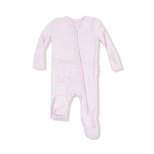 2 Way Zipper Ruffle Back Footie For Baby Soft Ribbed Modal Angel Dear Everetts Place: Online Boutique