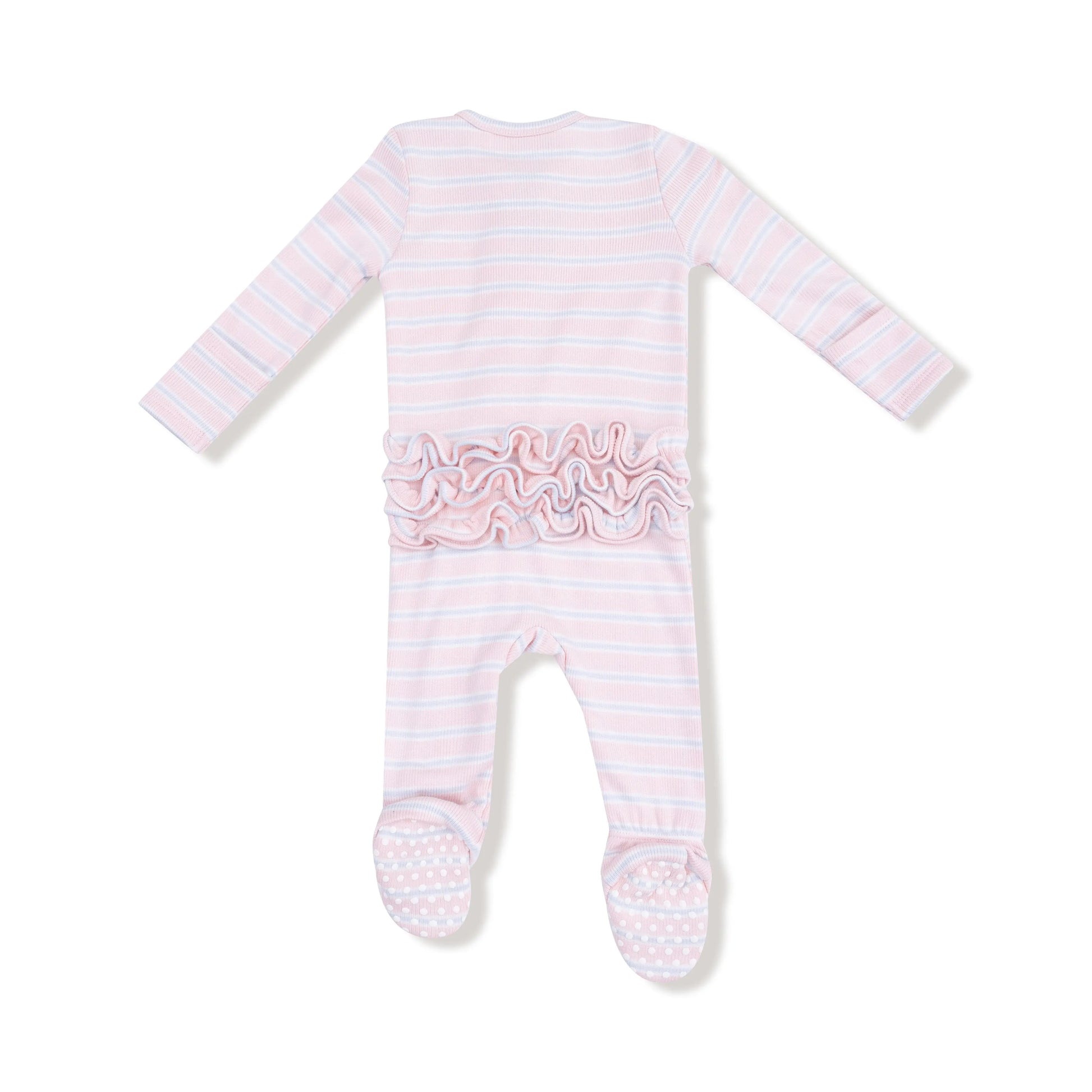 2 Way Zipper Ruffle Back Footie For Baby Soft Ribbed Modal Angel Dear Everetts Place: Online Boutique