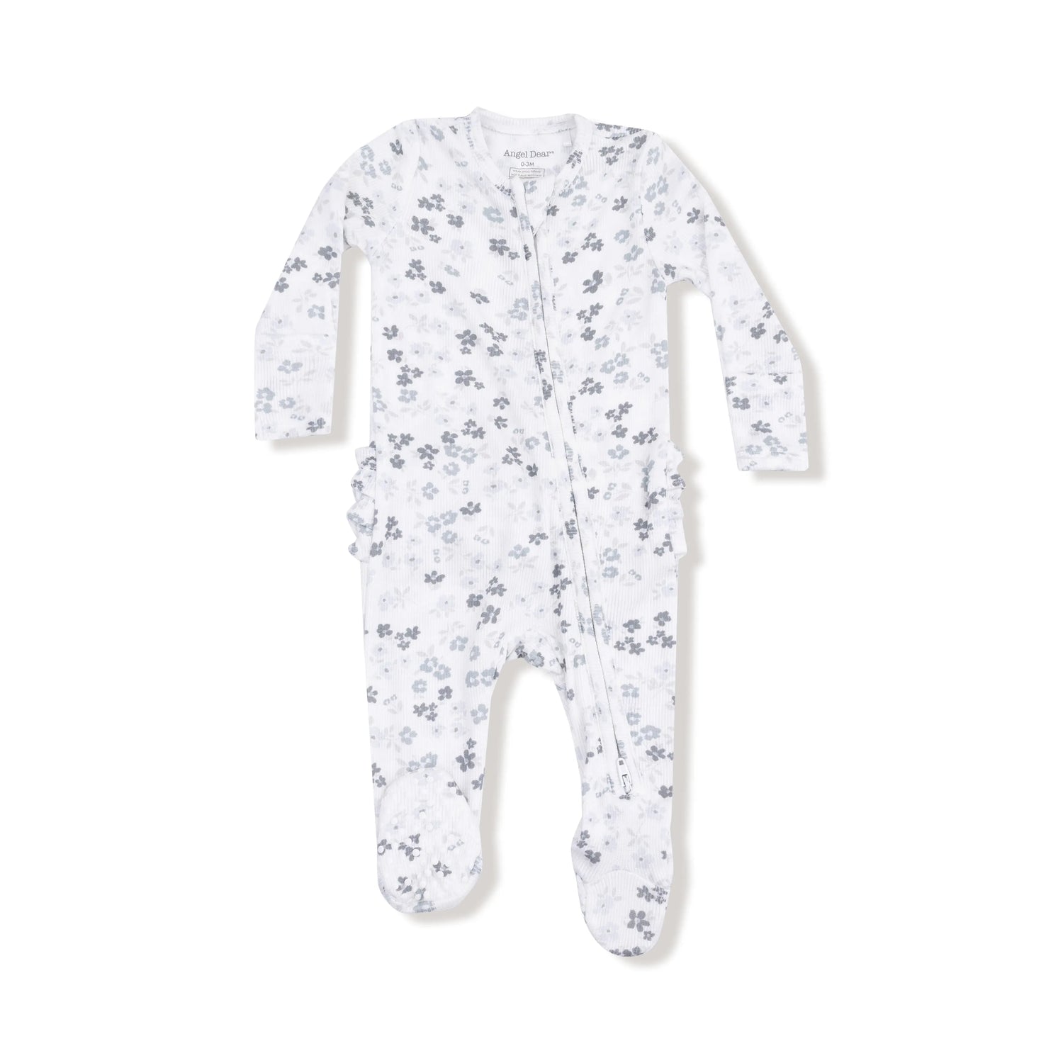 Angel Dear 2 Way Zipper Ruffle Back Footie For Baby Soft Ribbed Modal - Apparel & Accessories > Clothing > Baby & Toddler Clothing > Baby & Toddler Sleepwear 653