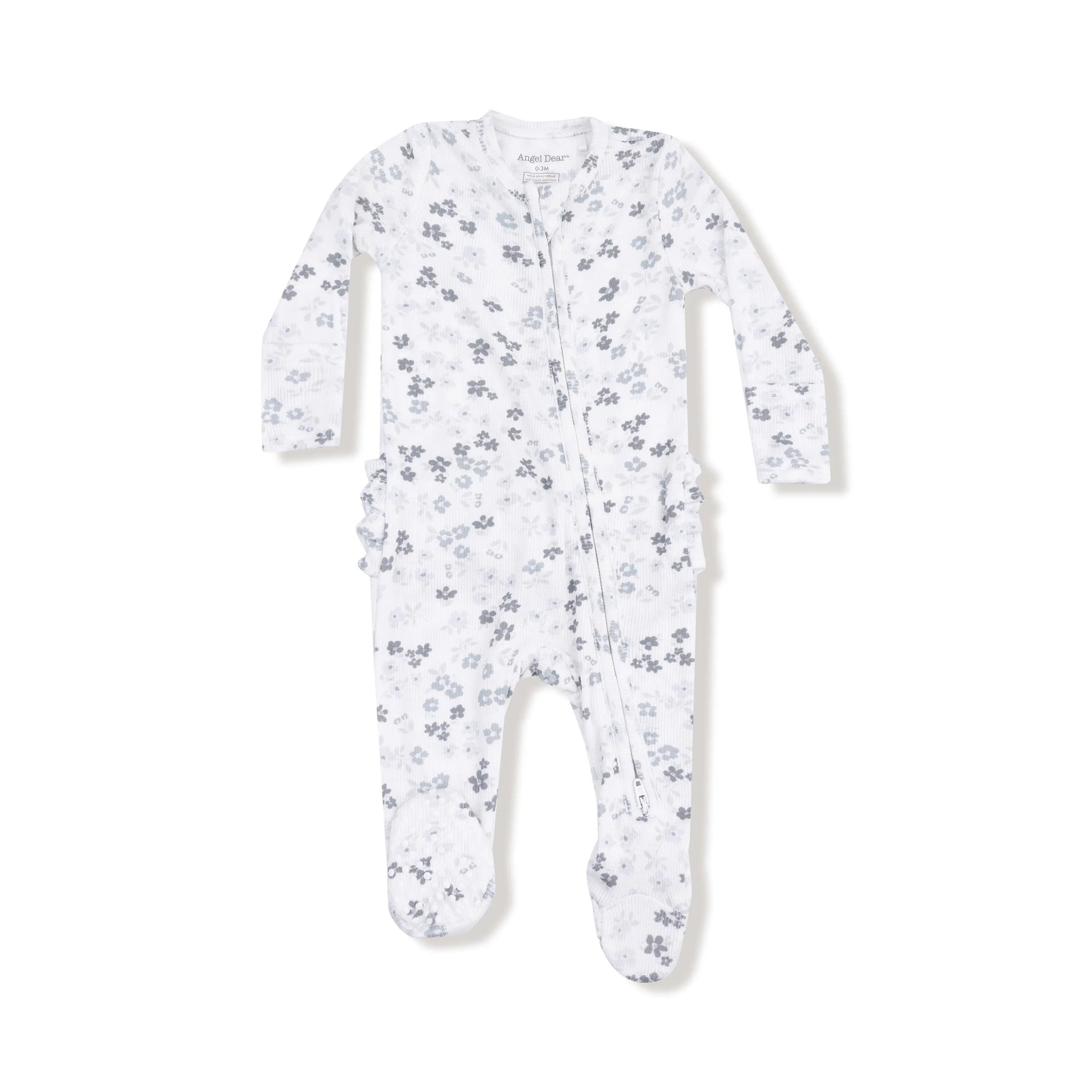 Angel Dear 2 Way Zipper Ruffle Back Footie For Baby Soft Ribbed Modal - Apparel & Accessories > Clothing > Baby & Toddler Clothing > Baby & Toddler Sleepwear 653