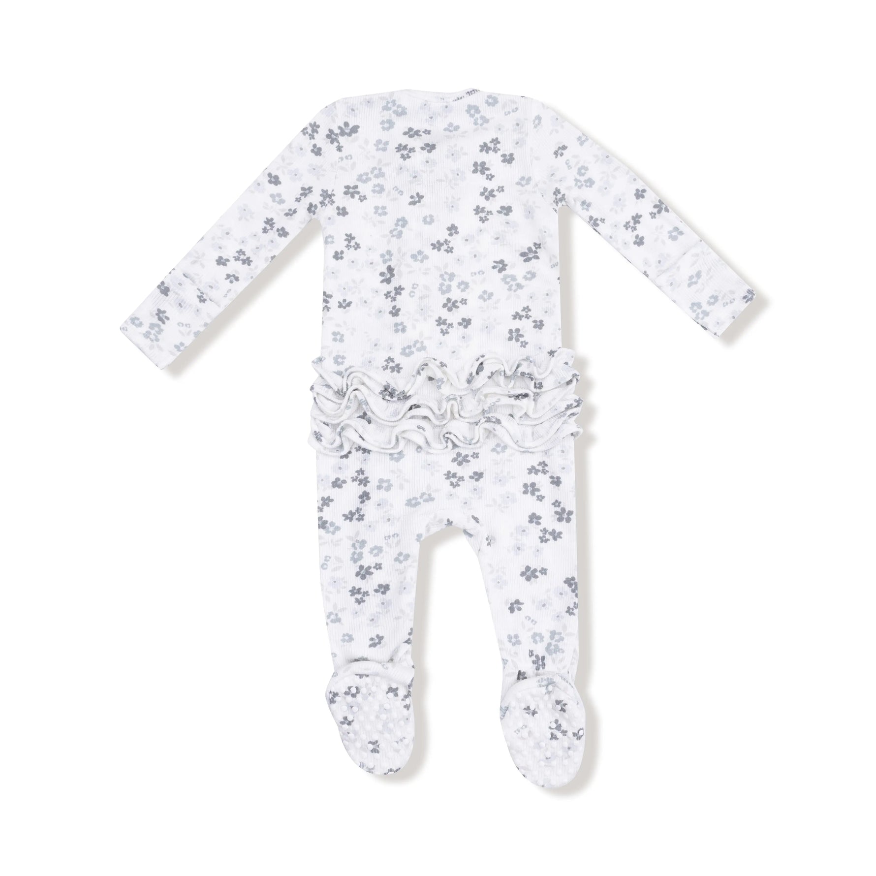 Angel Dear 2 Way Zipper Ruffle Back Footie For Baby Soft Ribbed Modal - Apparel & Accessories > Clothing > Baby & Toddler Clothing > Baby & Toddler Sleepwear 653