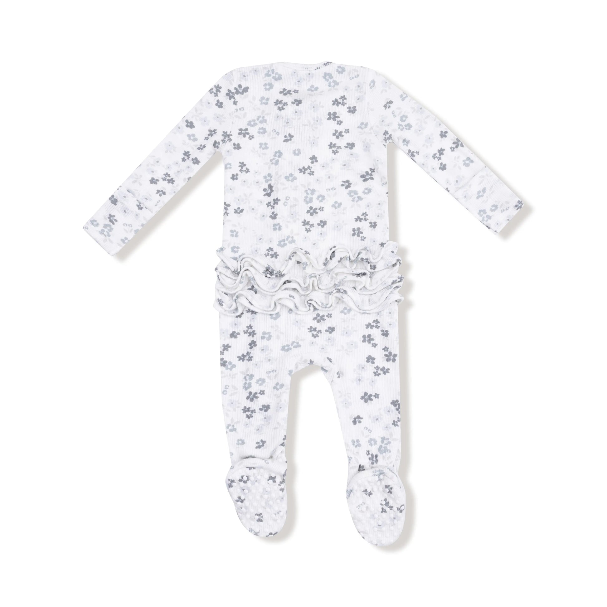 2 Way Zipper Ruffle Back Footie For Baby Soft Ribbed Modal Angel Dear Everetts Place: Online Boutique