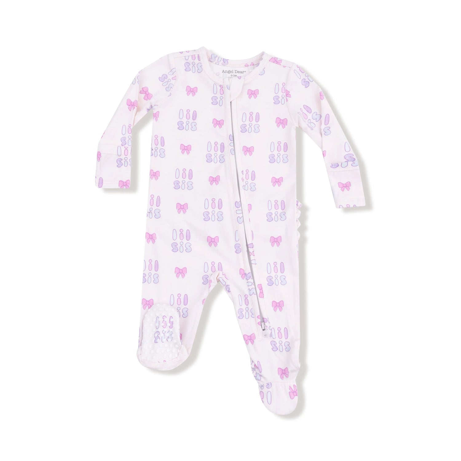 Angel Dear 2 Way Zipper Ruffle Back Footie for Babies in Soft Bamboo Fabric - Apparel & Accessories > Clothing > Baby & Toddler Clothing > Baby & Toddler Sleepwear 653