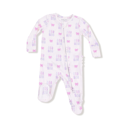 2 Way Zipper Ruffle Back Footie for Babies in Soft Bamboo Fabric Angel Dear Everetts Place: Online Boutique