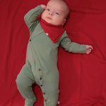 Finn + Emma 2 pc. footie set | Red and Green - 
