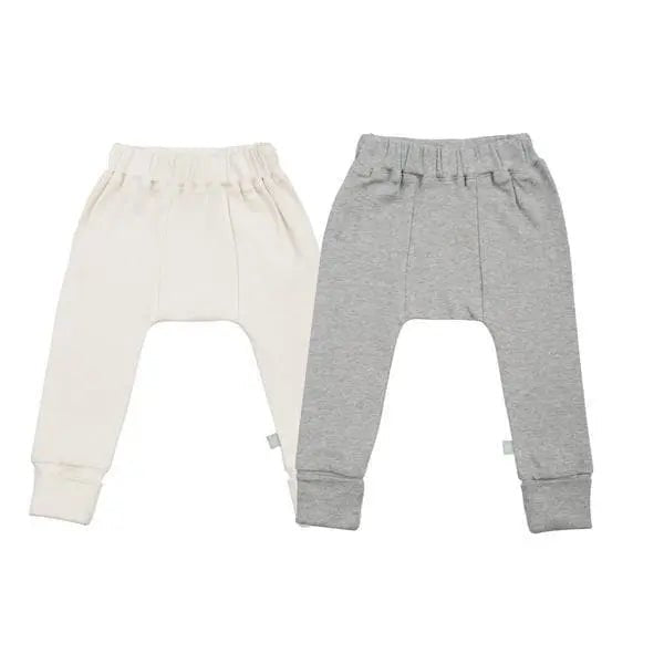 Finn + Emma 2 pc. pants set | ivory & heather grey - 