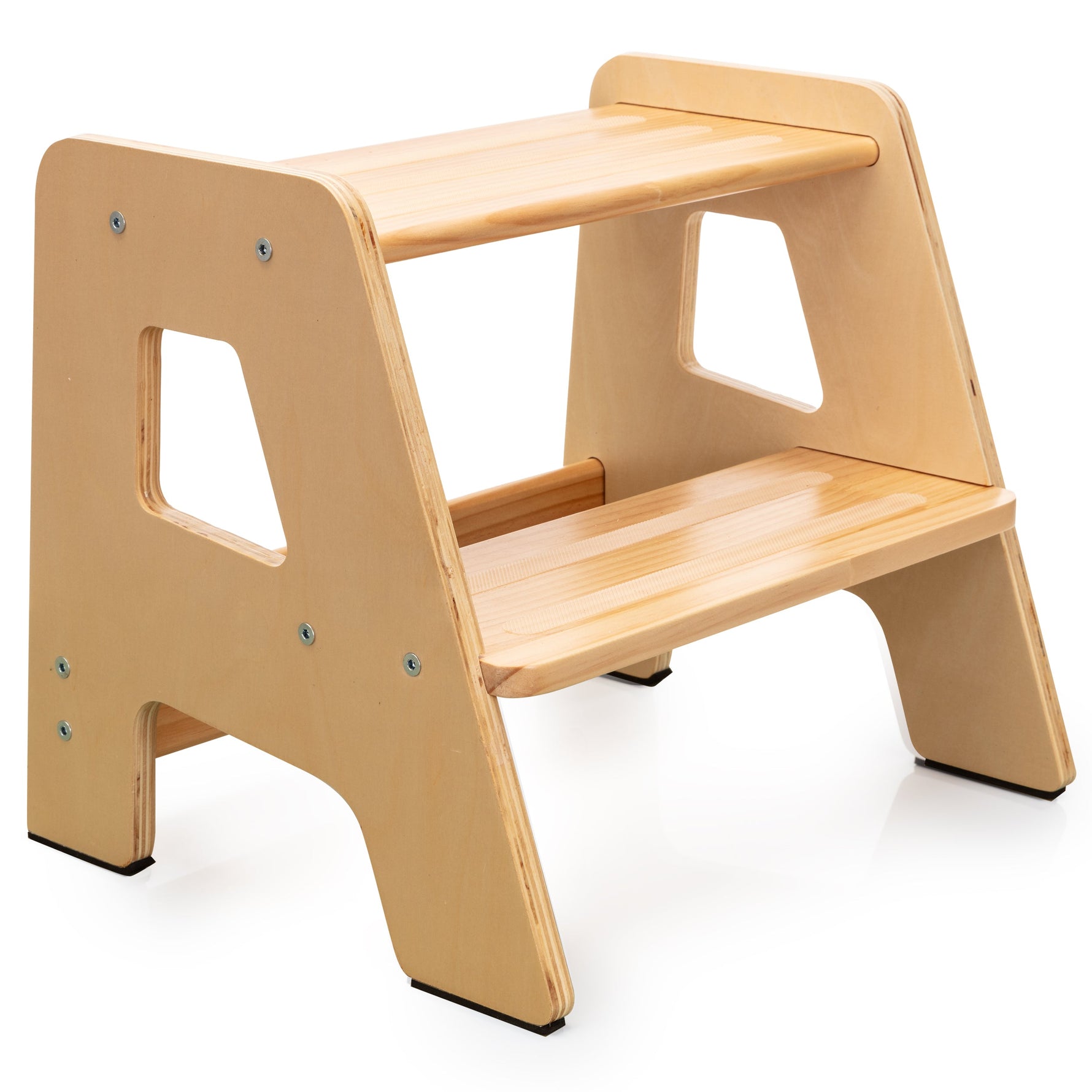 Ocodile natural wood 2-step kids stool for bathroom and kitchen.