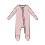 Angel Dear 2 Way Ruffle Zipper Footie for Baby Soft Bamboo Fabric - 