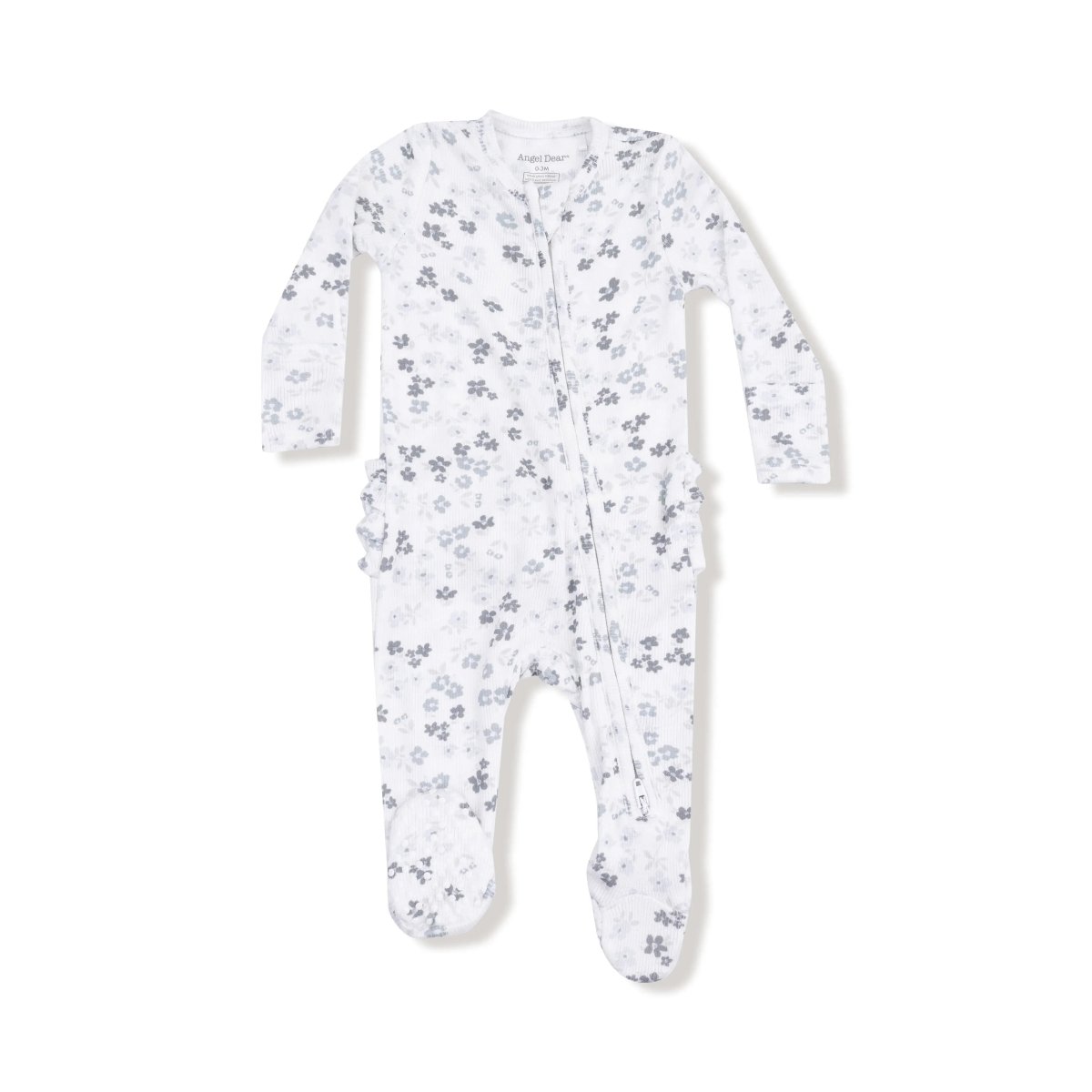 Angel Dear 2 Way Zipper Ruffle Back Footie For Baby Soft Ribbed Modal - Everetts Place Boutique - 