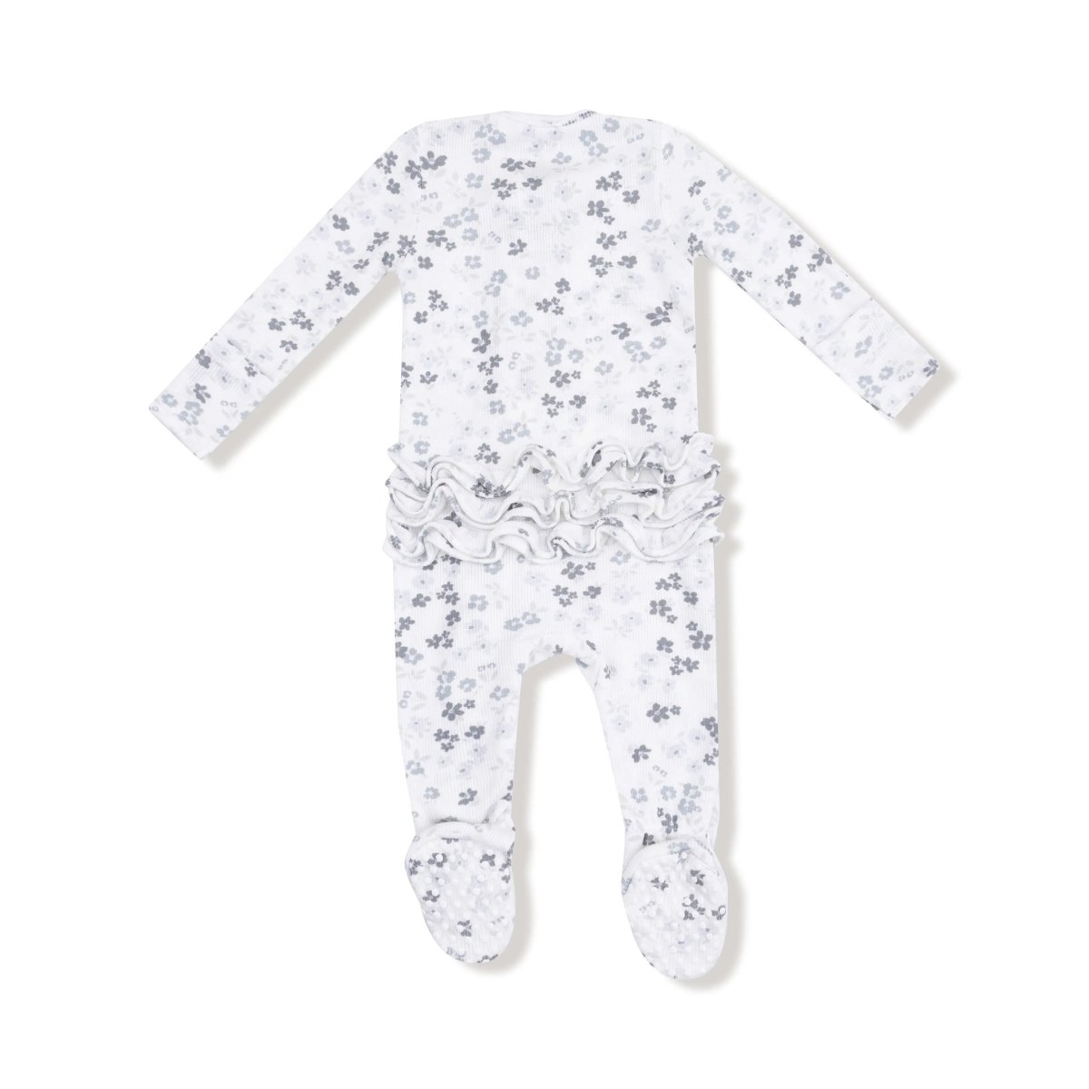 Angel Dear 2 Way Zipper Ruffle Back Footie For Baby Soft Ribbed Modal - Everetts Place Boutique - 
