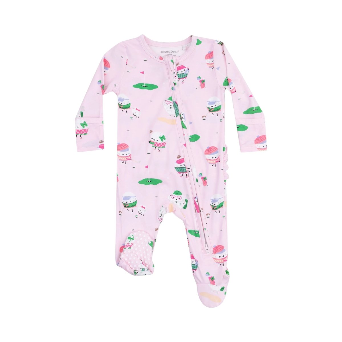 Angel Dear 2 Way Zipper Ruffle Back Footie Soft Bamboo Fabric - Everetts Place Boutique - 