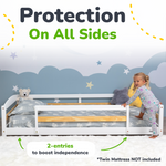 Twin Size Montessori-Inspired Floor Bed with Safety Guardrails for Kids by Ocodile.com