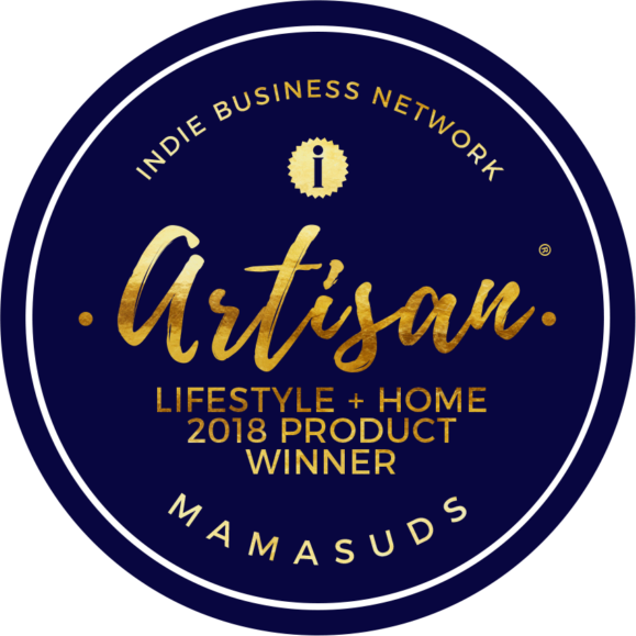 Indie Business Artisan Lifestyle + Home 2018 Product Winner badge for MamaSuds Laundry Detergent Soap.