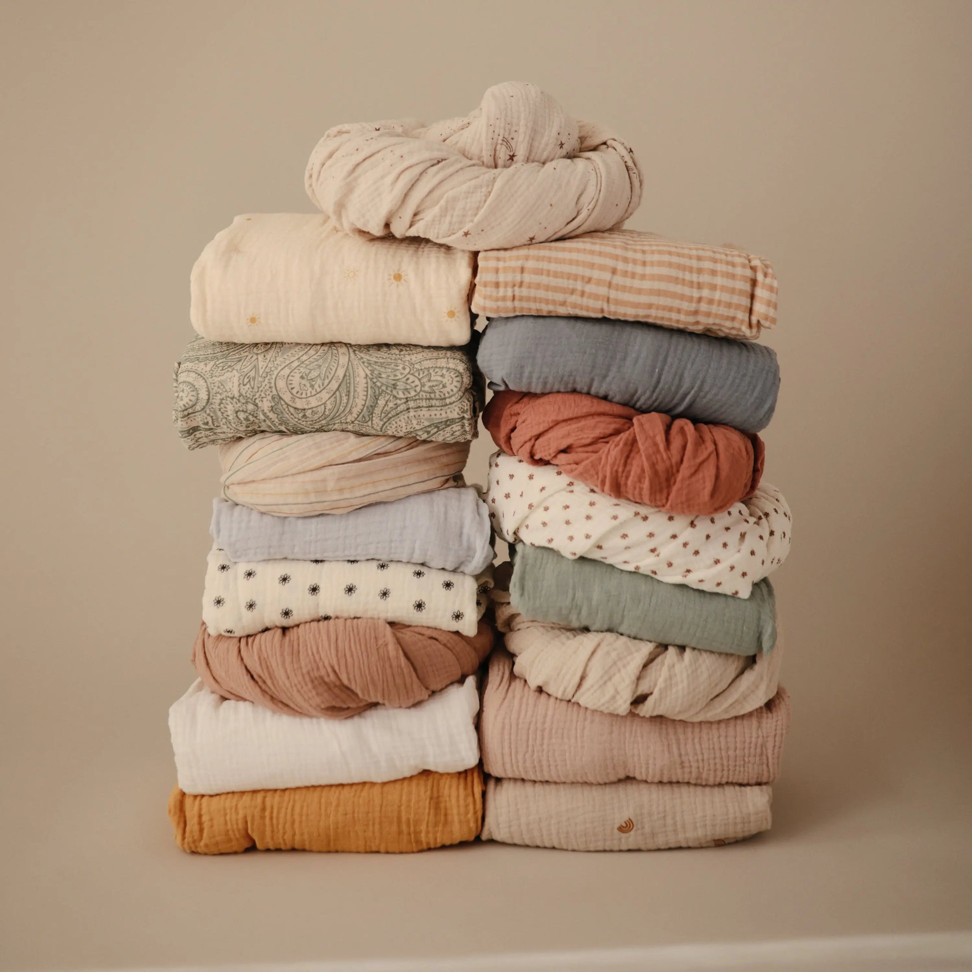 Mini Muslin Crib Sheet 100 Percent Cotton Extra Soft Breathable Fabric Full Elastic Edges Pre-Washed For Softness Mushie
