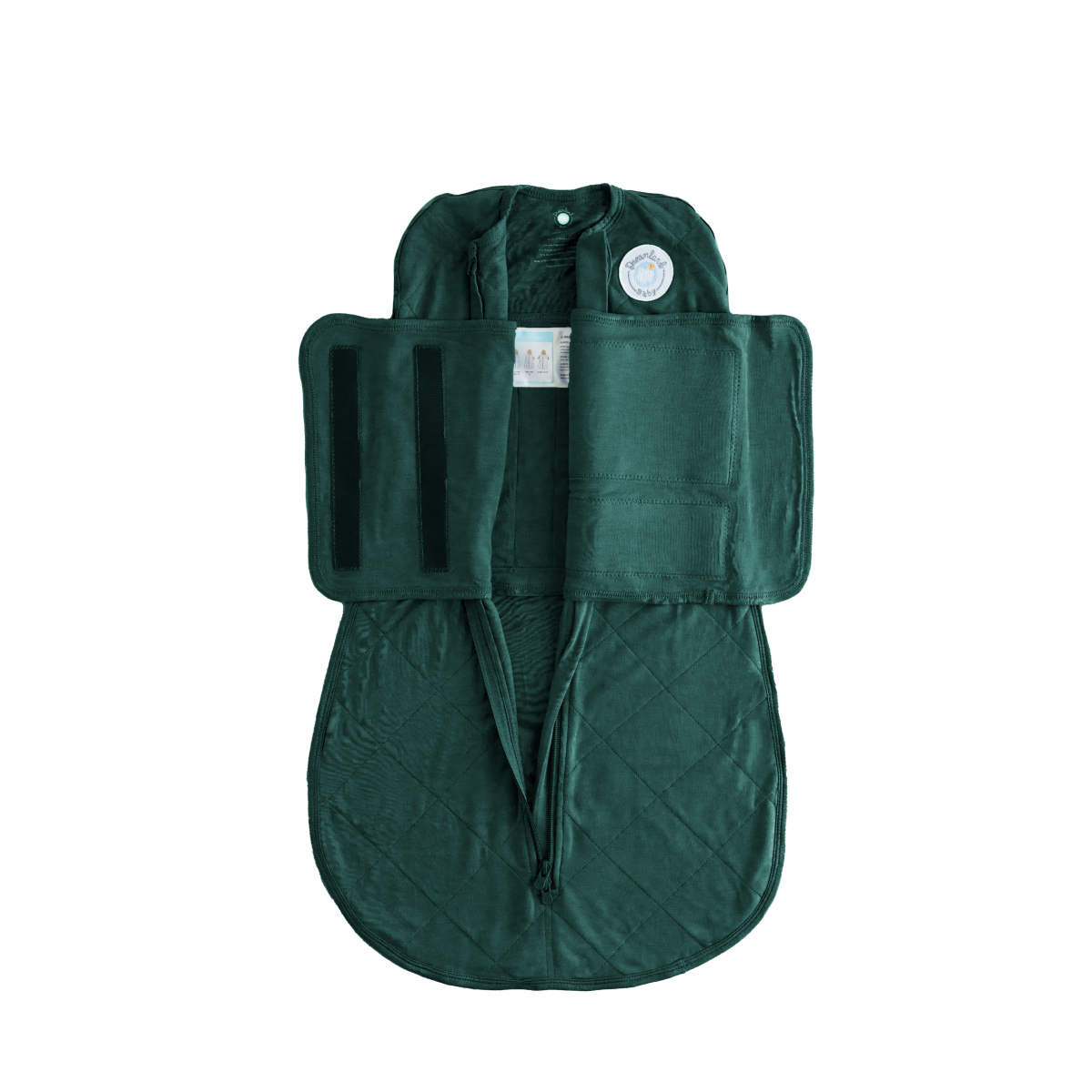 Non-weighted bamboo baby swaddle with a built-in swaddle band closure