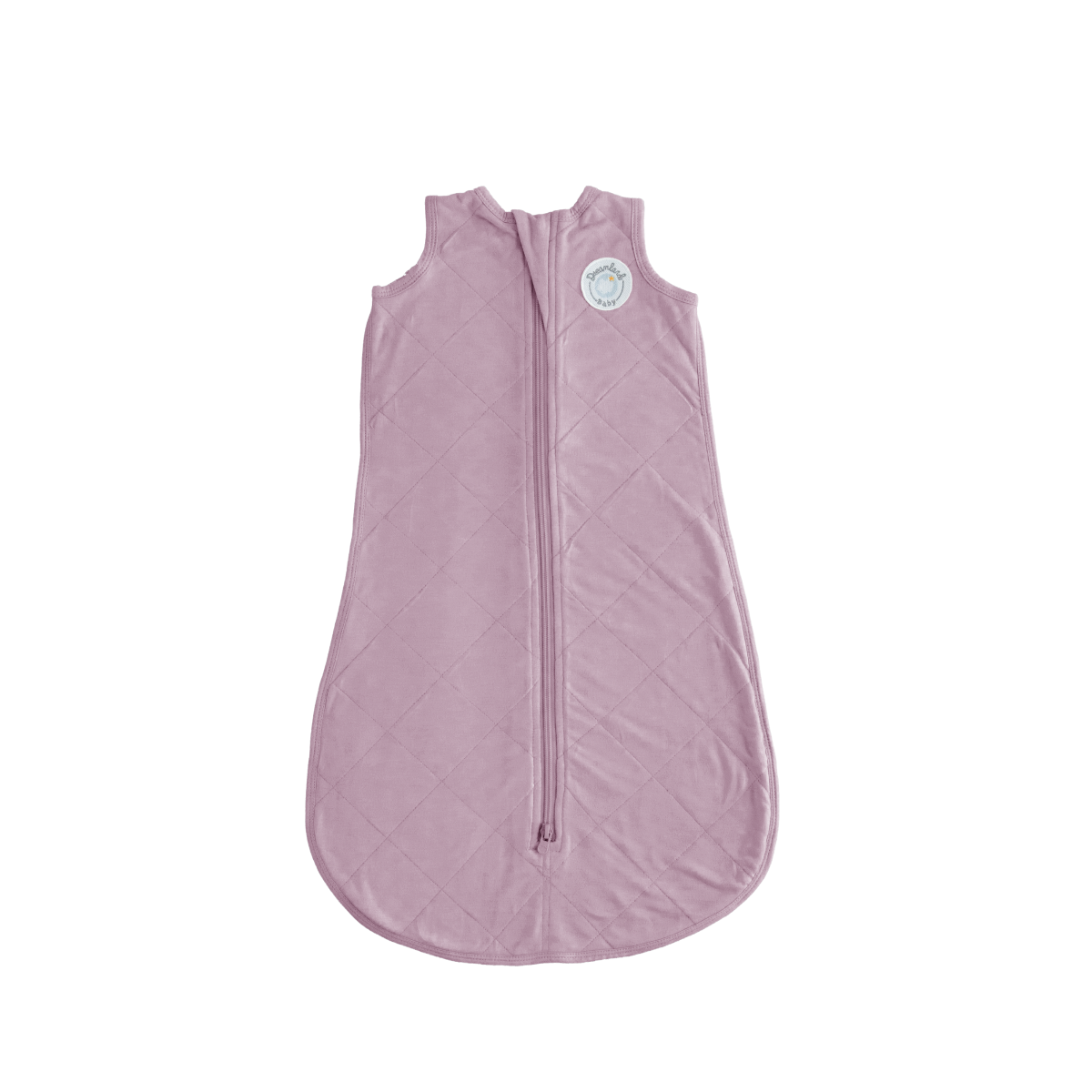 Non-weighted bamboo sleep sack with an intricate diamond pattern and zipper front for baby sleep