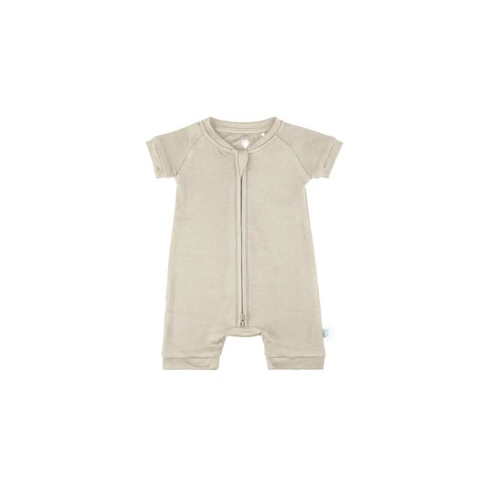 Baby Short Sleeve Bamboo Romper with LuxeWeave Fabric for Softness and Comfort.