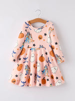 Rylee Faith Designs Quality Halloween Dress with Ghost Pumpkin Design for Girls - Apparel & Accessories > Clothing > Dresses Dress