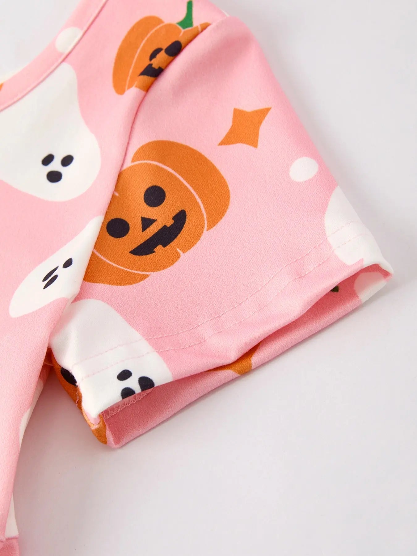Rylee Faith Designs Spooky Halloween Ghost Pumpkin Print Dress with Short Sleeves for Women - Apparel & Accessories > Clothing > Dresses Dress