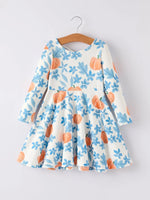 Rylee Faith Designs Chic Floral Print Long Sleeve Dress for Halloween and Thanksgiving Celebrations - Apparel & Accessories > Clothing > Dresses Dress
