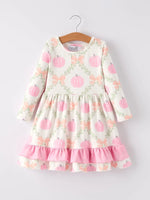Rylee Faith Designs Quality Halloween Dress with Pumpkin Design and Ruffle for Girls - Apparel & Accessories > Clothing > Dresses Dress