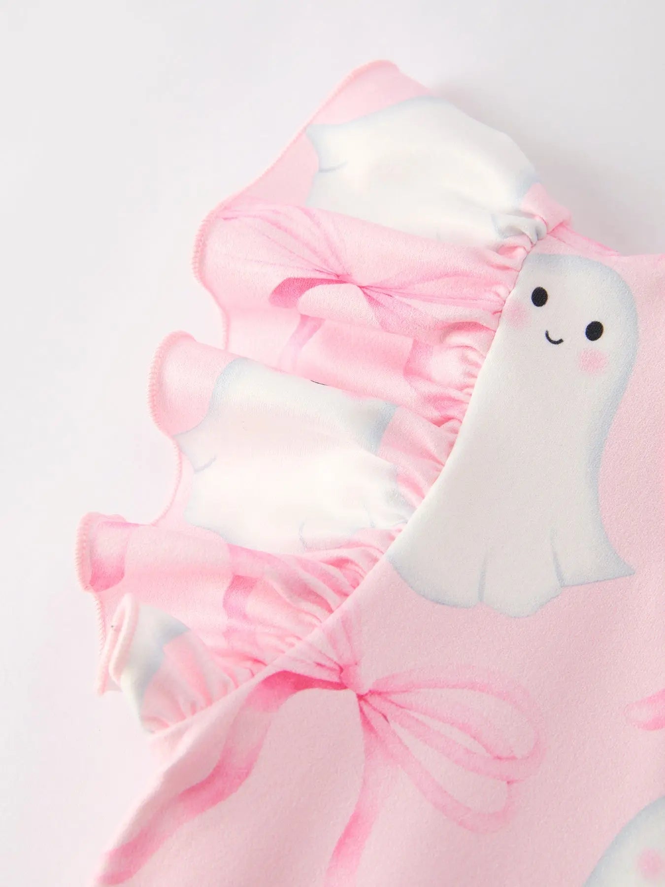 Rylee Faith Designs Cute Pink Ghost Bow Flying Sleeve Dress for Halloween Parties - Apparel & Accessories > Clothing > Dresses Dress