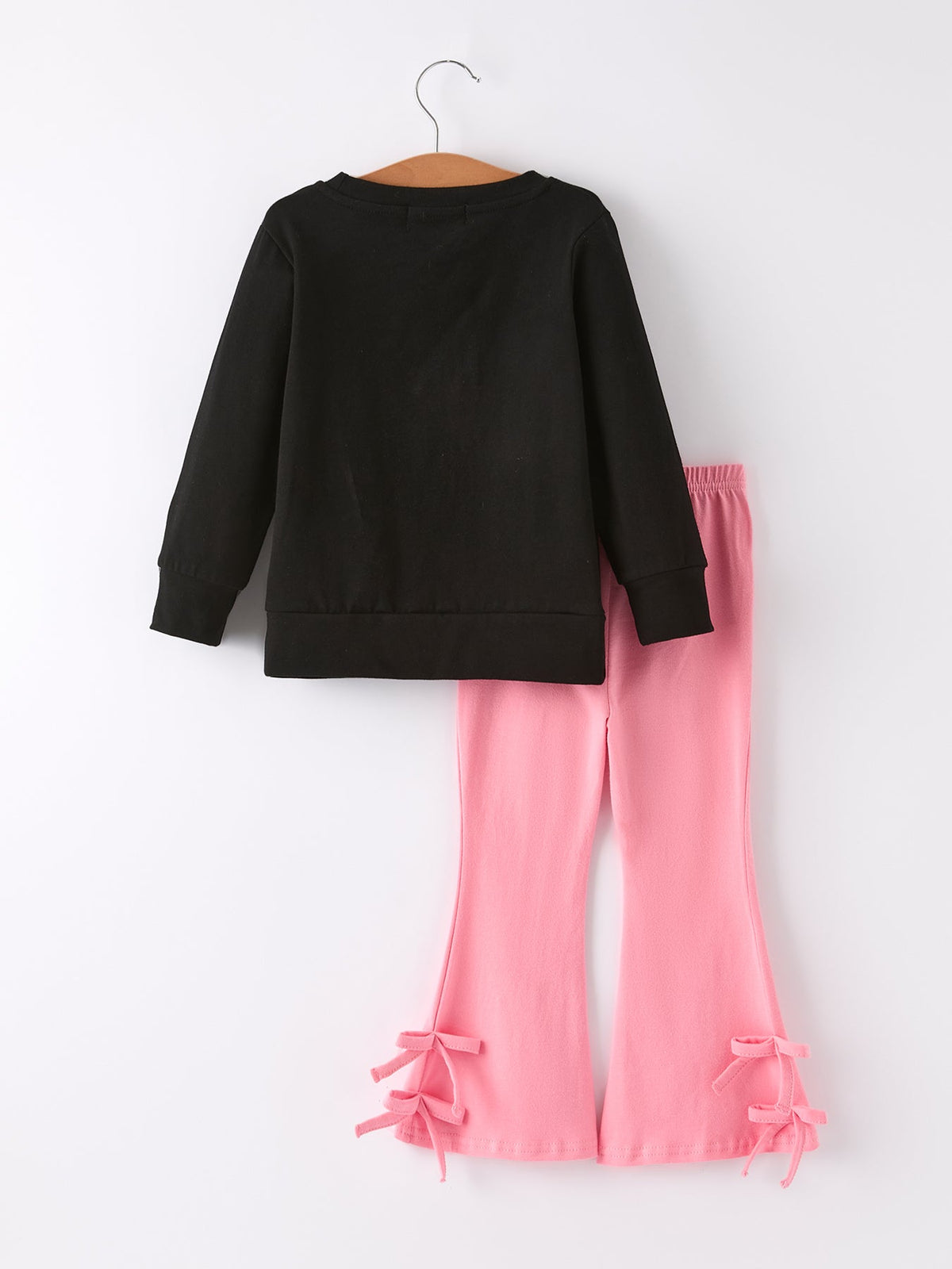 Halloween Black Top + Pink Bell Bottoms by Rylee Faith Designs