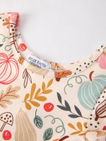 Rylee Faith Designs Festive Halloween Pumpkin Leaf Print Dress for Holiday Celebrations - Apparel & Accessories > Clothing > Dresses Dress