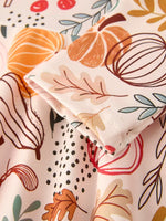 Rylee Faith Designs Festive Halloween Pumpkin Leaf Print Dress for Holiday Celebrations - Apparel & Accessories > Clothing > Dresses Dress