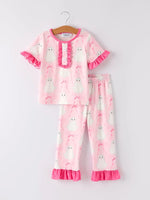 Rylee Faith Designs Adorable Halloween Ghost Pajamas with Ruffled Sleeves for Girls - Apparel & Accessories > Clothing > Sleepwear & Loungewear > Pajamas Pajamas