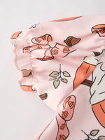 Rylee Faith Designs Festive Halloween Pine Cone Coffee Print Dress for Girls - Apparel & Accessories > Clothing > Dresses Dress
