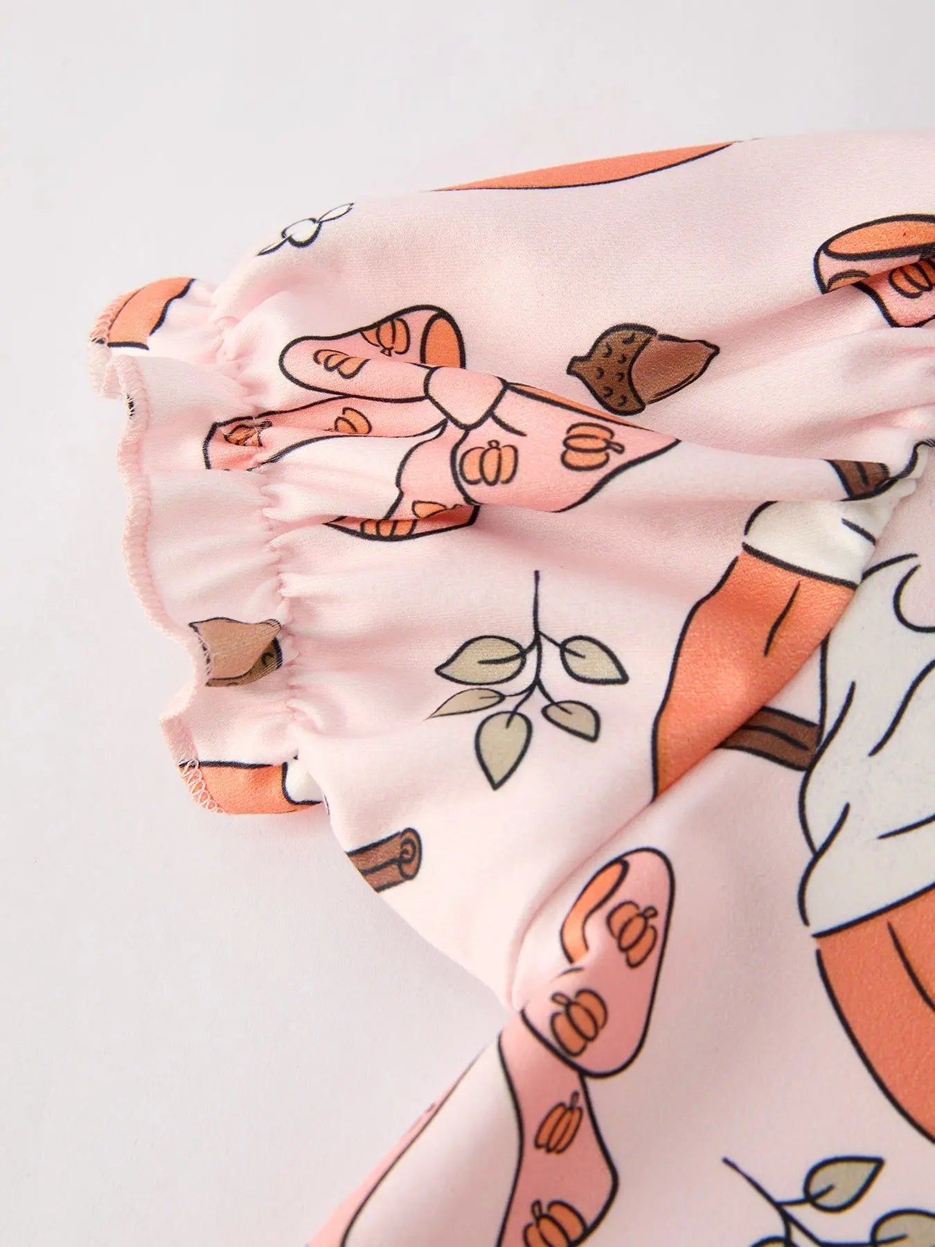 Rylee Faith Designs Festive Halloween Pine Cone Coffee Print Dress for Girls - Apparel & Accessories > Clothing > Dresses Dress