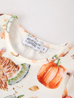 Rylee Faith Designs Vintage Fall Dress with Pumpkin and Turkey Print for Thanksgiving Celebrations - Apparel & Accessories > Clothing > Dresses Dress