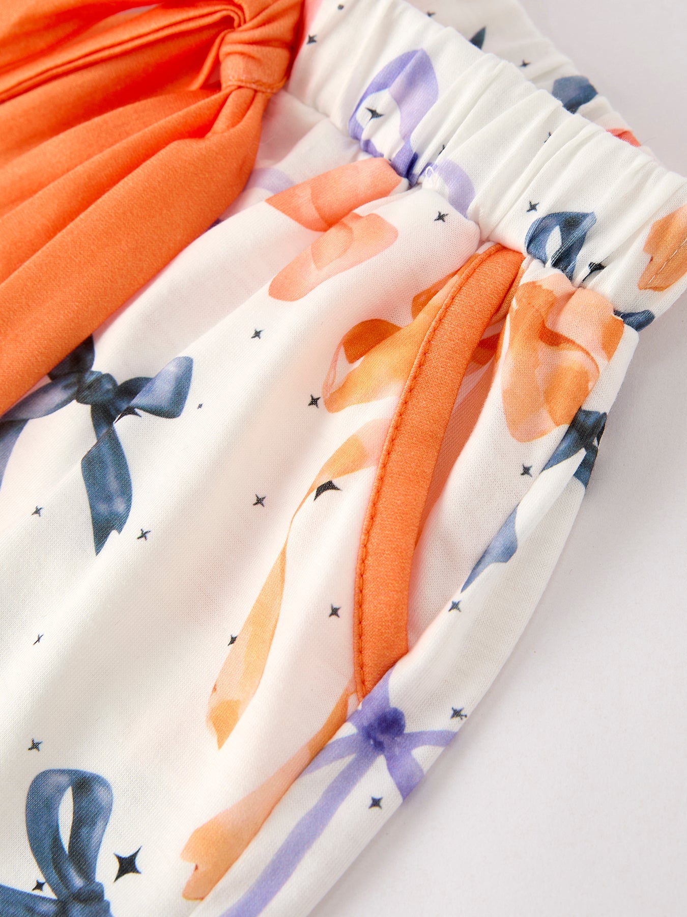 Halloween Mommy and Me Bow Print Polyester Spandex Loungewear Set by Rylee Faith Designs