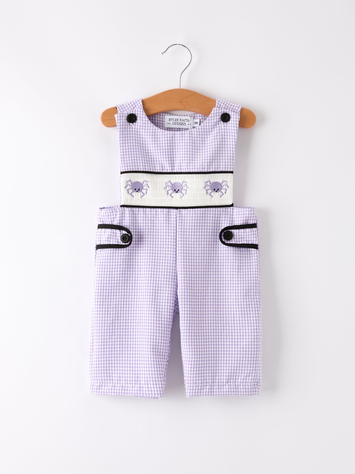 Rylee Faith Designs Autumn Spider Smock Embroidery Romper for Baby Boy Outfit - Apparel & Accessories > Clothing > Baby & Toddler Clothing > Baby & Toddler Outfits Romper
