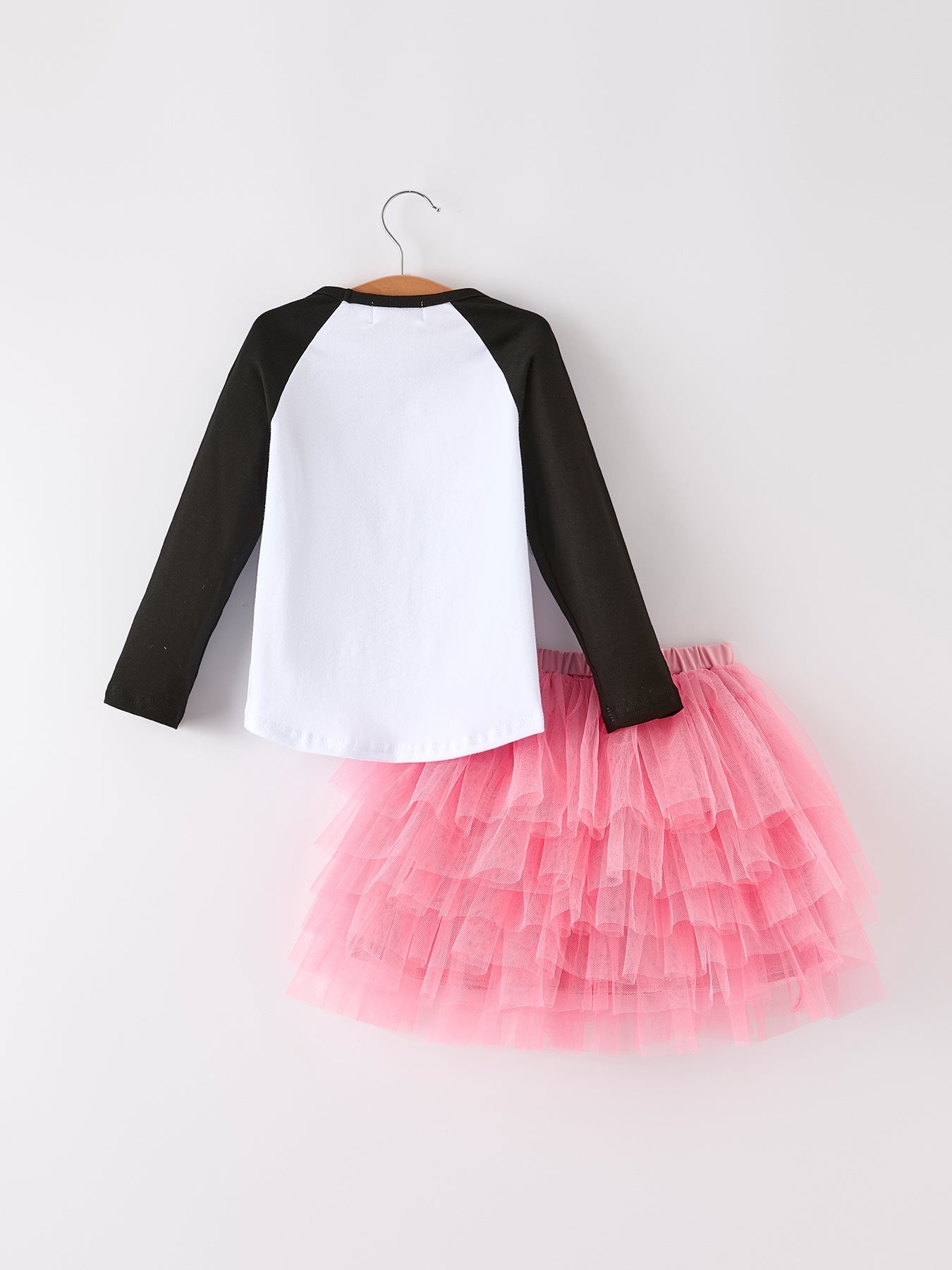 Rylee Faith Designs Halloween Printed Kids Top and Pink Gauze Skirt Set - Apparel & Accessories > Clothing > Baby & Toddler Clothing > Baby & Toddler Outfits Outfit