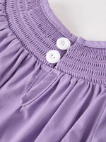 Rylee Faith Designs Adorable Purple Halloween Smock Romper with Embroidery for Baby Girls - Apparel & Accessories > Clothing > Baby & Toddler Clothing > Baby One-Pieces Romper