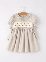 Rylee Faith Designs Charming Pumpkin Embroidery Plaid Dress for Girls During Fall Celebrations - Apparel & Accessories > Clothing > Baby & Toddler Clothing > Baby & Toddler Dresses Dress