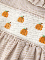 Rylee Faith Designs Charming Pumpkin Embroidery Plaid Dress for Girls During Fall Celebrations - Apparel & Accessories > Clothing > Baby & Toddler Clothing > Baby & Toddler Dresses Dress