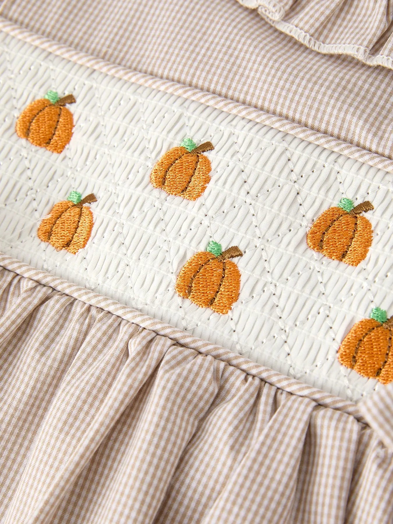 Charming Pumpkin Embroidery Plaid Dress for Girls During Fall Celebrations Rylee Faith Designs