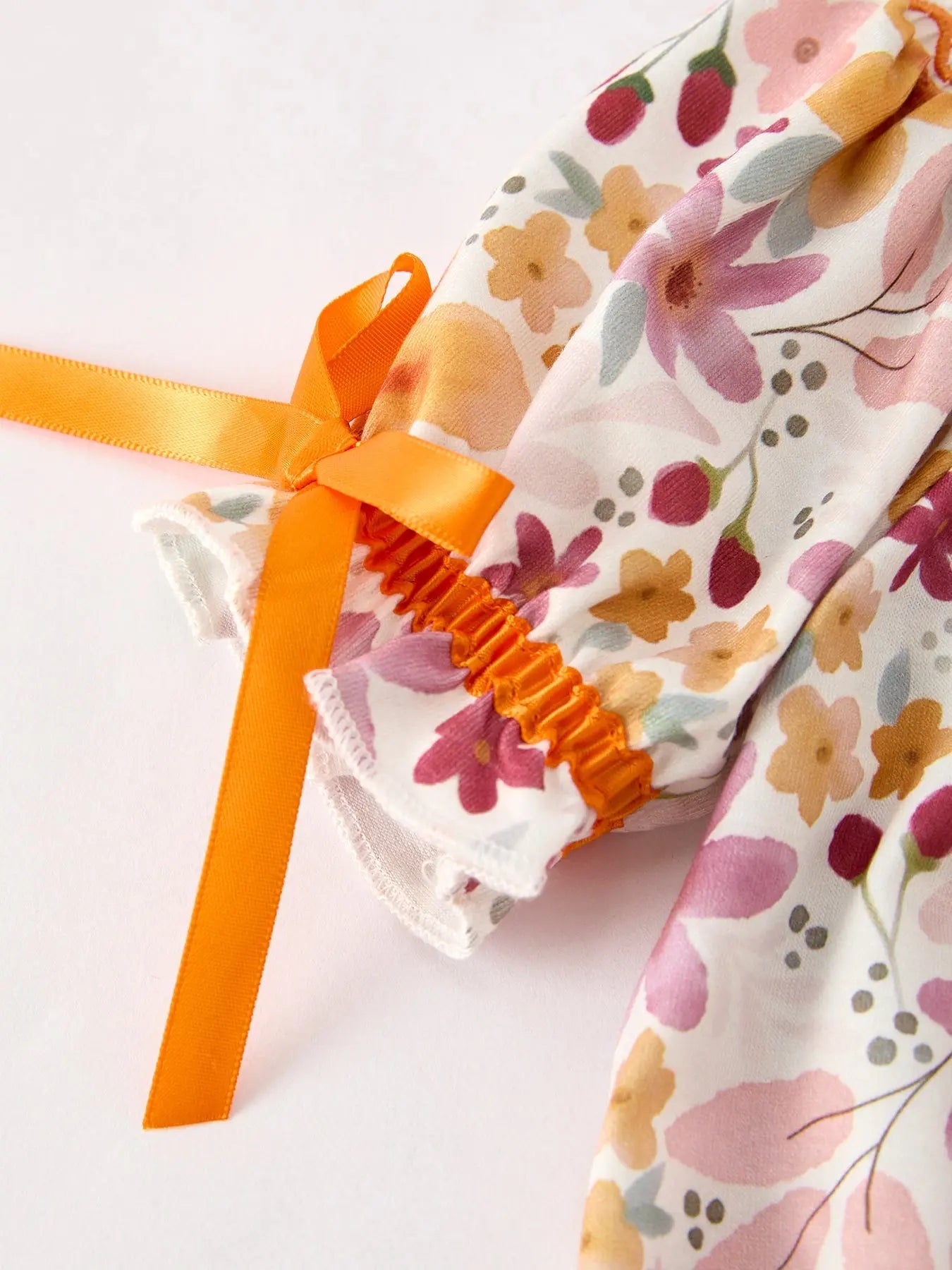 Charming Pumpkin Embroidery Smock Floral Romper for Baby Girls Rylee Faith Designs