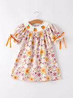 Rylee Faith Designs Adorable Baby Girl Dress with Pumpkin Embroidery for Fall Celebrations - Apparel & Accessories > Clothing > Baby & Toddler Clothing > Baby & Toddler Dresses Dress