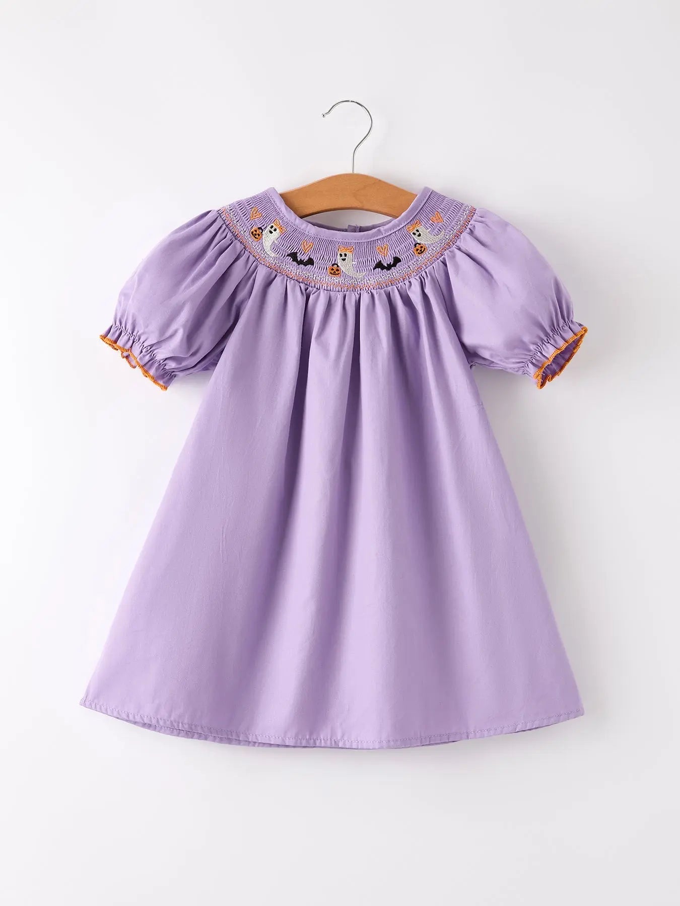 Rylee Faith Designs Charming Purple Halloween Dress with Embroidery for Baby Girls - Apparel & Accessories > Clothing > Baby & Toddler Clothing > Baby & Toddler Dresses Dress