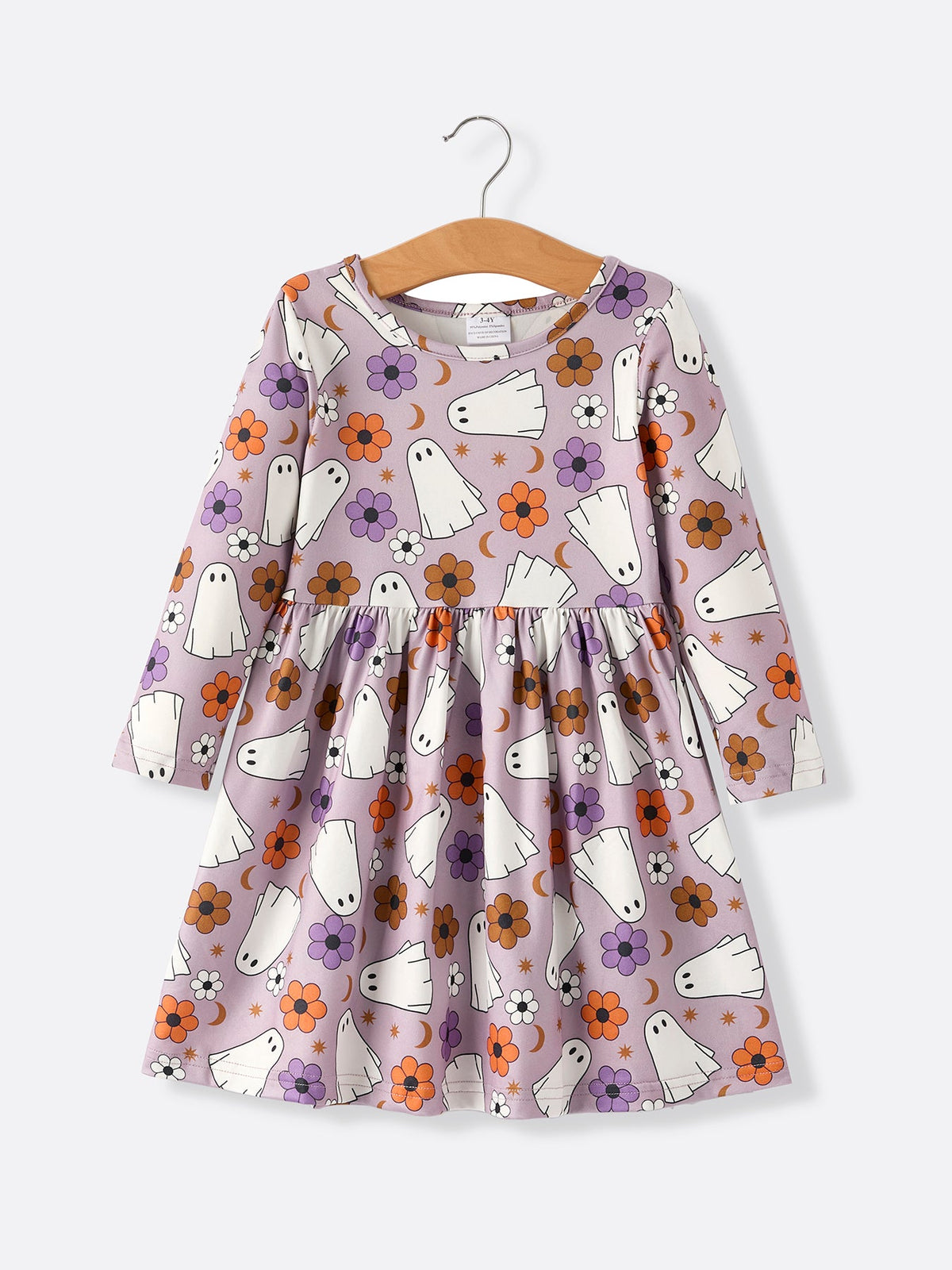 2 Piece Halloween Ghost Striped Girls Dress Set by Rylee Faith Designs