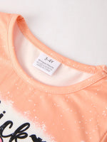 Rylee Faith Designs Trendy Halloween Outfit with Bleached Letter Top and Flared Pants for Women - Apparel & Accessories > Clothing > Outfit Sets Outfit