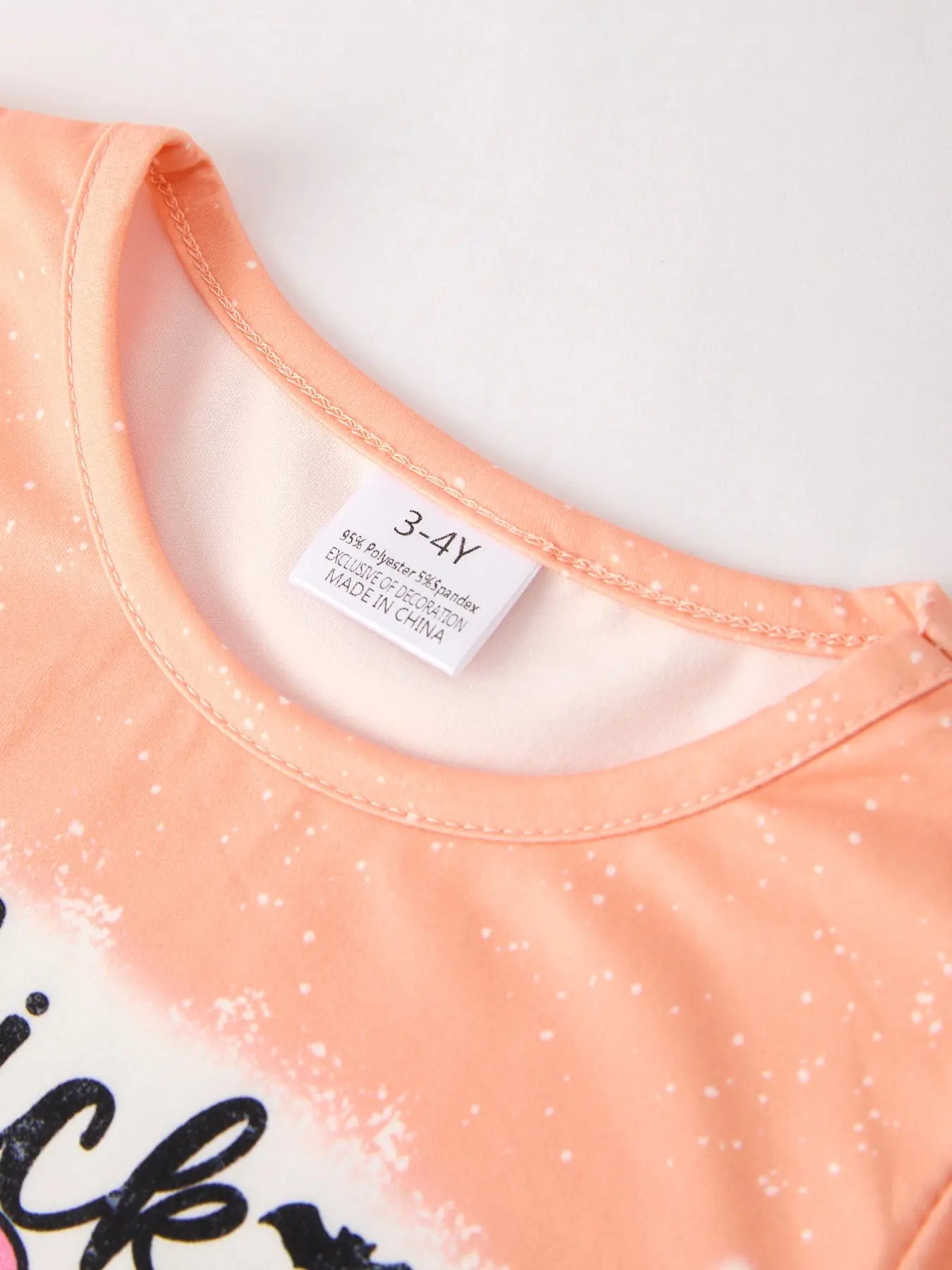 Rylee Faith Designs Trendy Halloween Outfit with Bleached Letter Top and Flared Pants for Women - Apparel & Accessories > Clothing > Outfit Sets Outfit