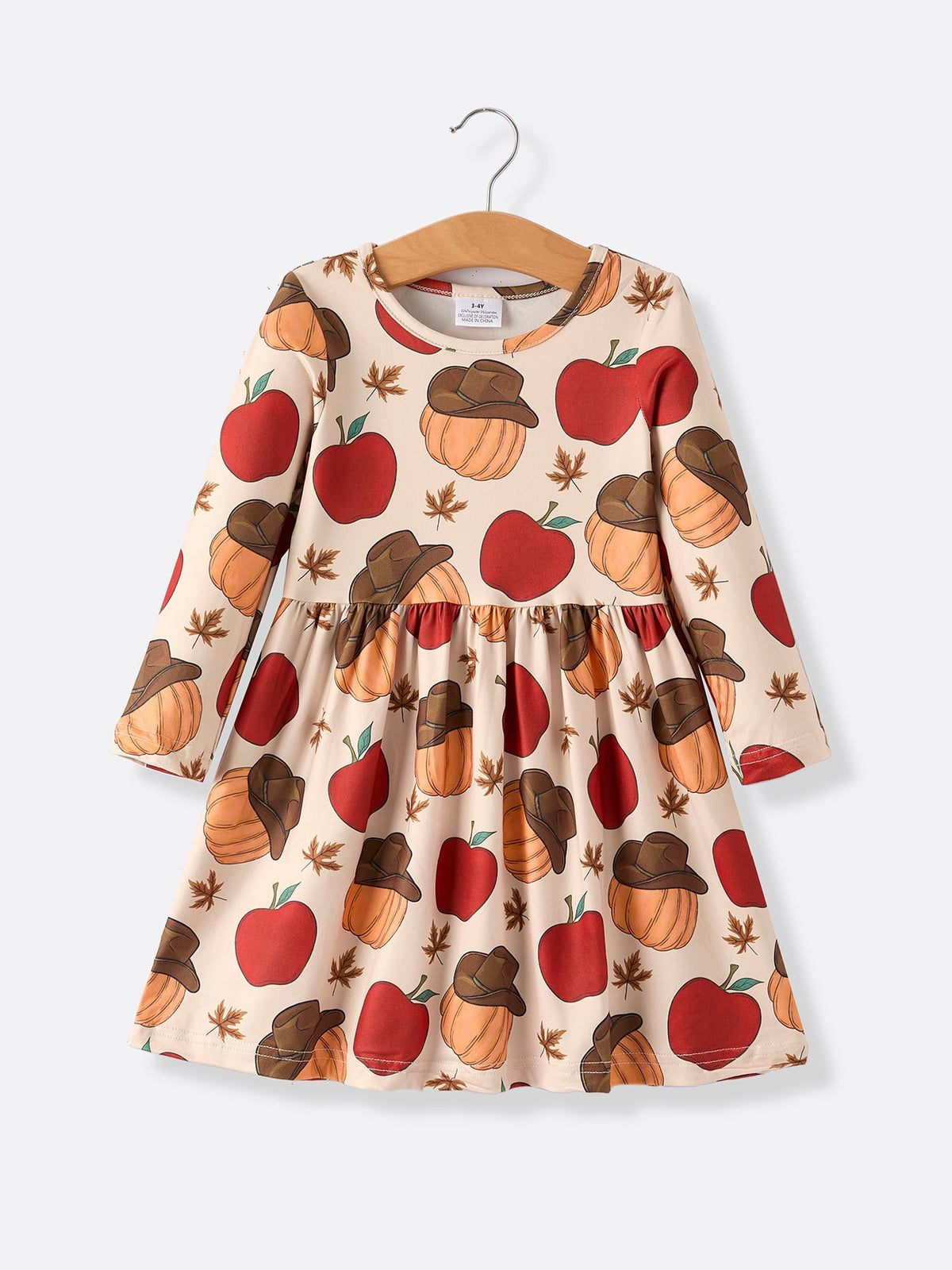 2 Piece Thanksgiving Pumpkin Stripe Print Girls Dress Set by Rylee Faith Designs
