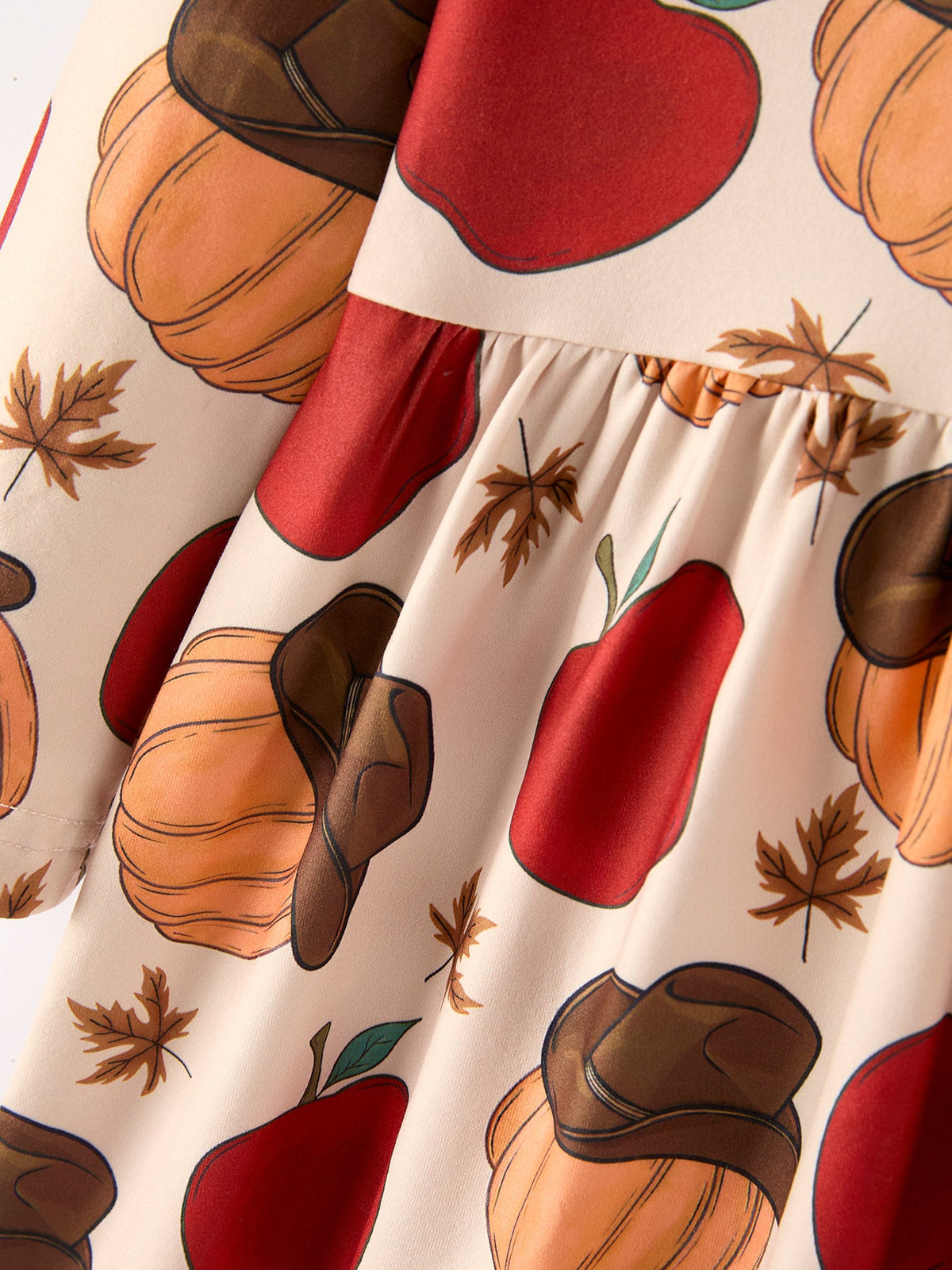 2 Piece Thanksgiving Pumpkin Stripe Print Girls Dress Set by Rylee Faith Designs
