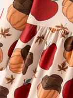 Rylee Faith Designs Charming Thanksgiving Pumpkin Stripe Print Dress Set for Little Girls - Apparel & Accessories > Clothing > Dresses Dress